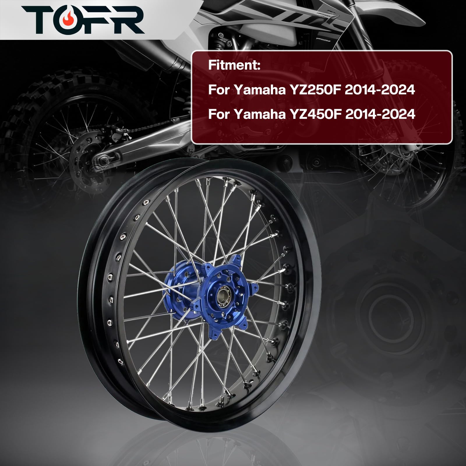 Amazon.com: TOFR 17 x 3.5 Front Supermoto Complete Wheel Set Rim